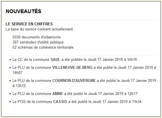 Le GPU et les documents d'urbanisme de Guyane